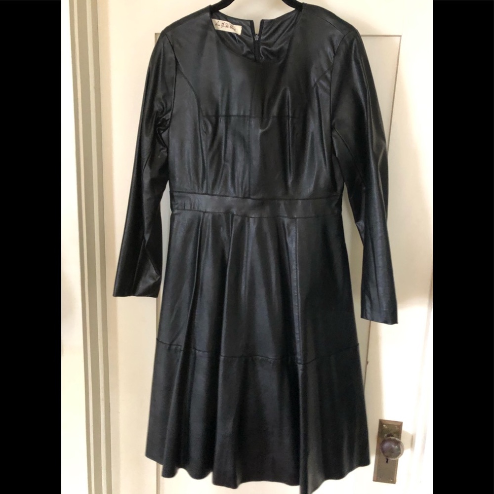 Black Faux Leather Dress from ASOS
